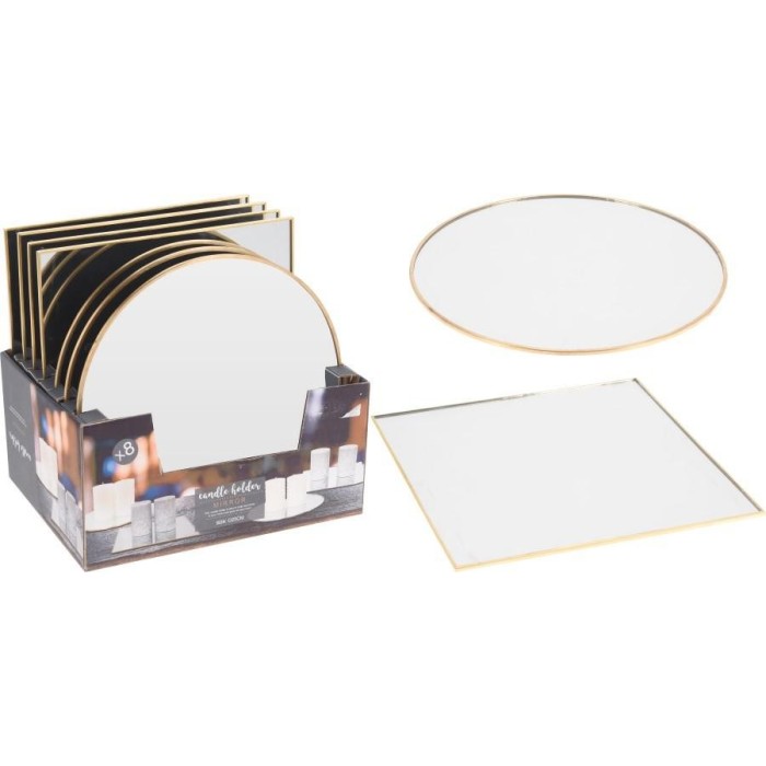 PIATTO SPECCHIO 25CM ORO 2ASS